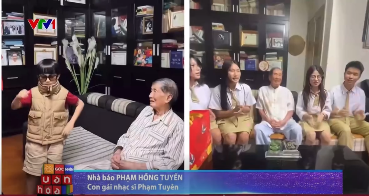 Nhân mùa Vu Lan trên VTV1, chuyên mục Góc nhìn văn hoá có phóng sự về đạo hiếu làm con với sự có mặt của Nhạc sĩ Phạm Tuyên và con gái út.